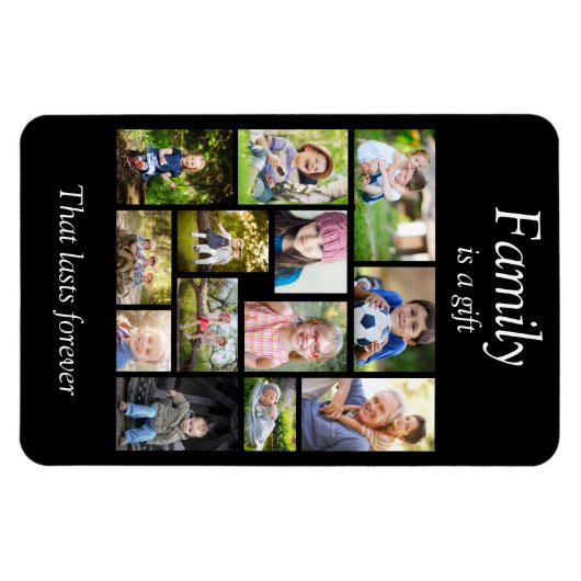 独自のフォトコラージュ数々の白黒の作成 マグネット (横)