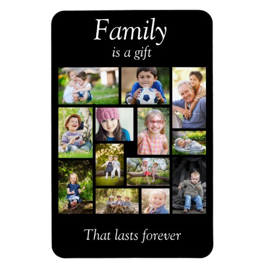 独自のフォトコラージュ数々の白黒の作成 マグネット (縦)