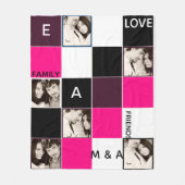 独自のフォトコラージュ毛布PINKモノグラムを作成 フリースブランケット (正面)