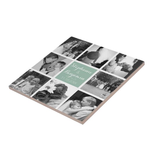 独自のフォトコラージュ結婚モノグラムの作成 タイル (側面)