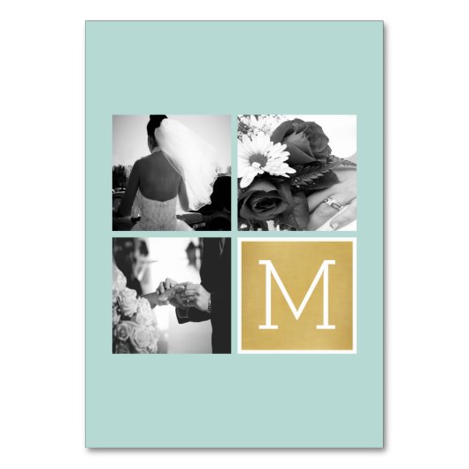 独自のフォトコラージュ結婚モノグラムの作成 テーブルナンバー (正面)