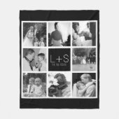 独自のフォトコラージュ結婚モノグラムの作成 フリースブランケット (正面)