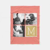 独自のフォトコラージュ結婚モノグラムの作成 フリースブランケット (正面)