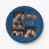 独自のフォトコラージュ結婚モノグラムの作成 ペーパープレート (正面)