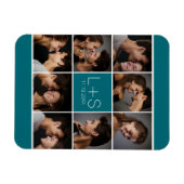 独自のフォトコラージュ結婚モノグラムの作成 マグネット (横)