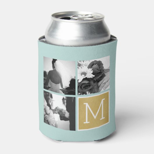 独自のフォトコラージュ結婚モノグラムの作成 缶クーラー (缶正面)