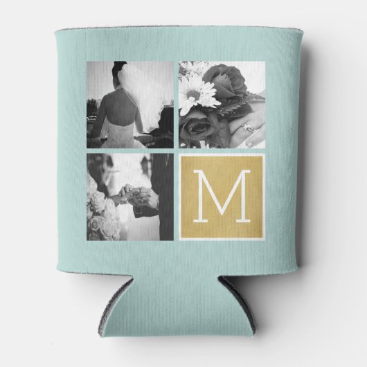 独自のフォトコラージュ結婚モノグラムの作成 缶クーラー (正面)