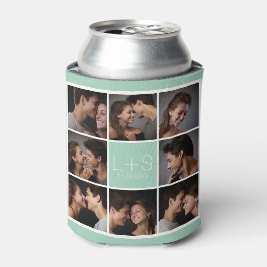 独自のフォトコラージュ結婚モノグラムの作成 缶クーラー (缶正面)