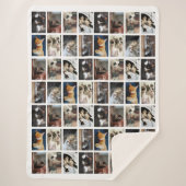 独自のフォトコラージュ8枚の写真を白で作成 シェルパブランケット (正面)