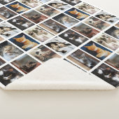 独自のフォトコラージュ8枚の写真を白で作成 シェルパブランケット (3/4)