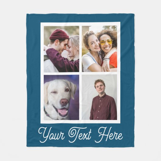 独自のフォトコラージュNavy 4写真の作成 フリースブランケット (正面)