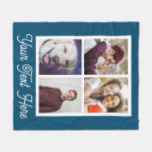 独自のフォトコラージュNavy 4写真の作成 フリースブランケット (正面(横))