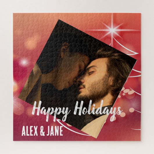 独自のフォトスクリプトモダン文字の休日の作成 ジグソーパズル (縦)