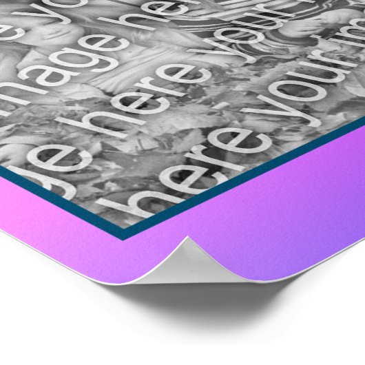 独自のフォトハイビスカスとバタフライフレームを作成する ポスター (角)