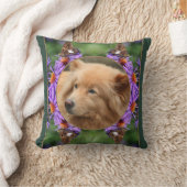 独自のフォトバタフライアスター花フレームを作成 クッション (ブランケット)