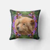 独自のフォトバタフライアスター花フレームを作成 クッション (裏面)