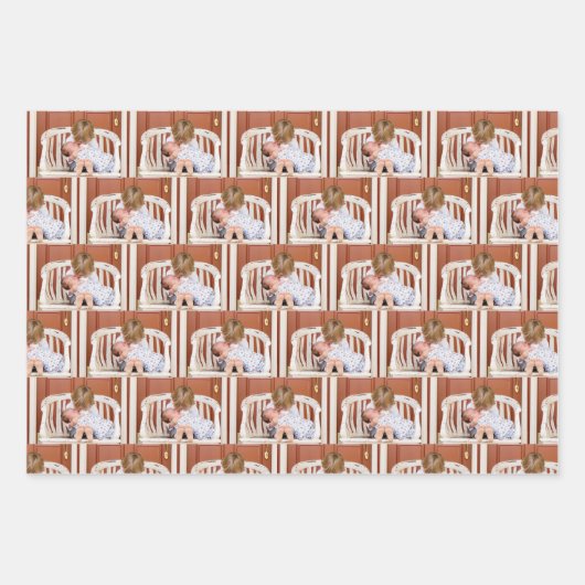 独自のフォトパターカスタムンを作成する ラッピングペーパーシート (正面)