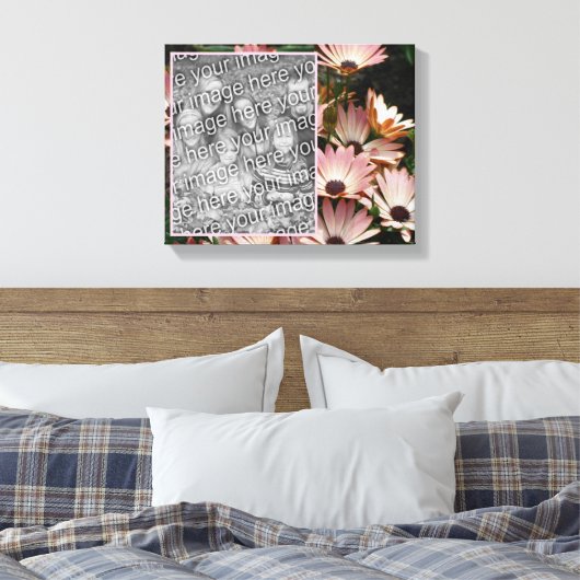 独自のフォトピンクのアフリカのデイジー花を作成 キャンバスプリント (インサイチュ (寝室))