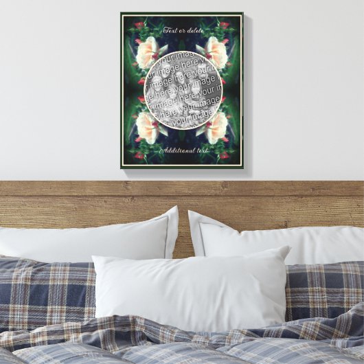 独自のフォトピーチバラと芽を作成 キャンバスプリント (インサイチュ (寝室))