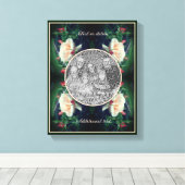 独自のフォトピーチバラと芽を作成 キャンバスプリント (インサイチュ (ウッドフロア))