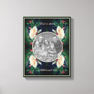 独自のフォトピーチバラと芽を作成 キャンバスプリント