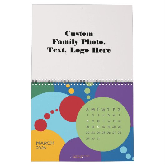 独自のフォトフォトカスタムパーティーのよくはしゃぐ作成 カレンダー (3月 2026)