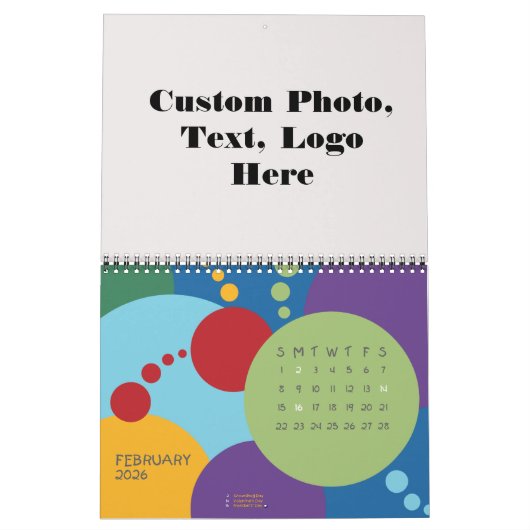 独自のフォトフォトカスタムパーティーのよくはしゃぐ作成 カレンダー (2月 2026)