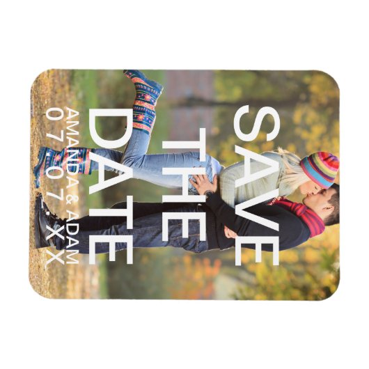 独自のフォトモダンセーブザデートマグネットの作成 マグネット (横)