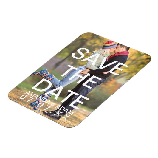 独自のフォトモダンセーブザデートマグネットの作成 マグネット (左側)