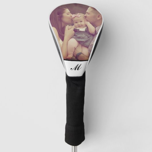 独自のフォトモノグラムホワイトの作成 ゴルフヘッドカバー (正面)