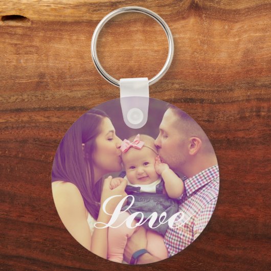 独自のフォトラブボタンキーチェーンの追加 キーホルダー (正面)