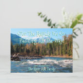 独自のフォトリバーランナークリスマスカードの追加 招待状 (スタンド正面)