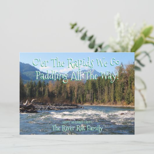 独自のフォトリバーランナークリスマスカードの追加 招待状 (スタンド正面)