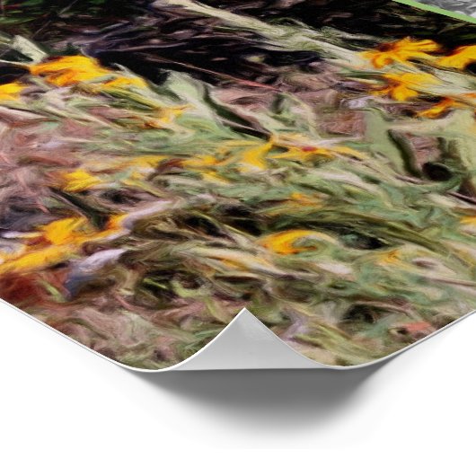 独自のフォトワイルドフラワーアートを作成縁ど ポスター (角)