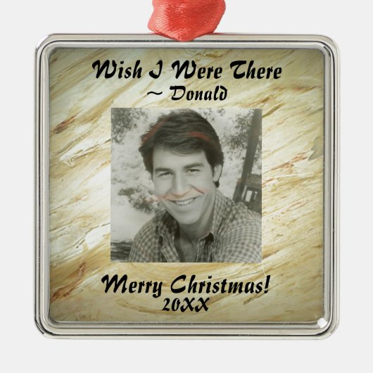 独自のフォト大理石の仕上げをフェイク作成 メタルオーナメント (正面)