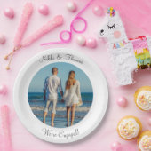 独自のフォト婚約名のカップルの作成 ペーパープレート (パーティー)
