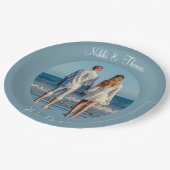 独自のフォト婚約名のカップルの作成 ペーパープレート (アングル)