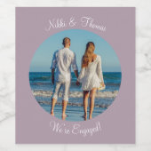 独自のフォト婚約名のカップルの作成 ワインラベル (シングルラベル)