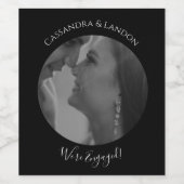 独自のフォト婚約名カップルワインの作成 ワインラベル (シングルラベル)