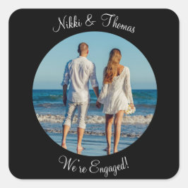 独自のフォト婚約名スクリプトの作成 スクエアシール