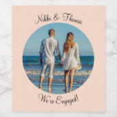 独自のフォト婚約赤面名のカップルの作成 ワインラベル (シングルラベル)