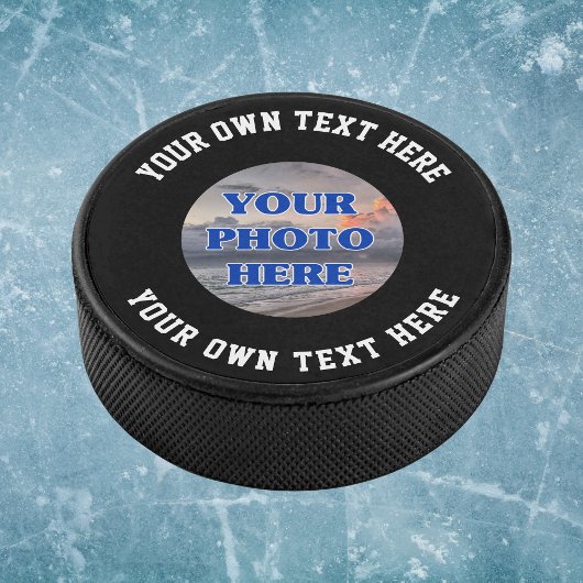 独自のフォト文字の作成パーソナライズされた アイスホッケーパック