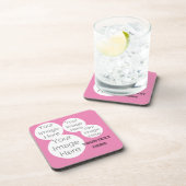 独自のフォト文字テンプレートピンク コースター (右側)