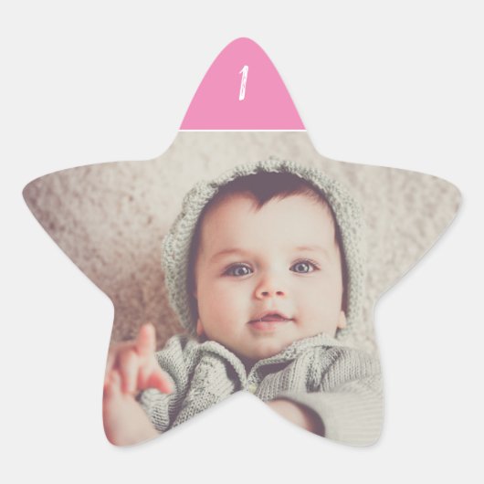 独自のフォト誕生日Ageスタンプの追加 星シール (正面)