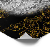 独自のフォト金ゴールドフローラアートの縁ど作成 ポスター (角)