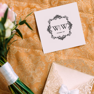 独自のフレームエレガントモノグラムの作成 ラバースタンプ