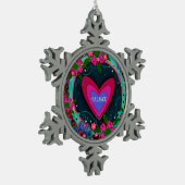 独自のフローラインスピレーションのかわいらし作成 スノーフレークピューターオーナメント (左)