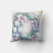 独自のフローラクリスマスリースパステルを作成 クッション (裏面)