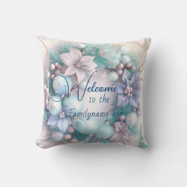 独自のフローラクリスマスリースパステルを作成 クッション