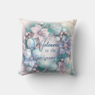 独自のフローラクリスマスリースパステルを作成 クッション